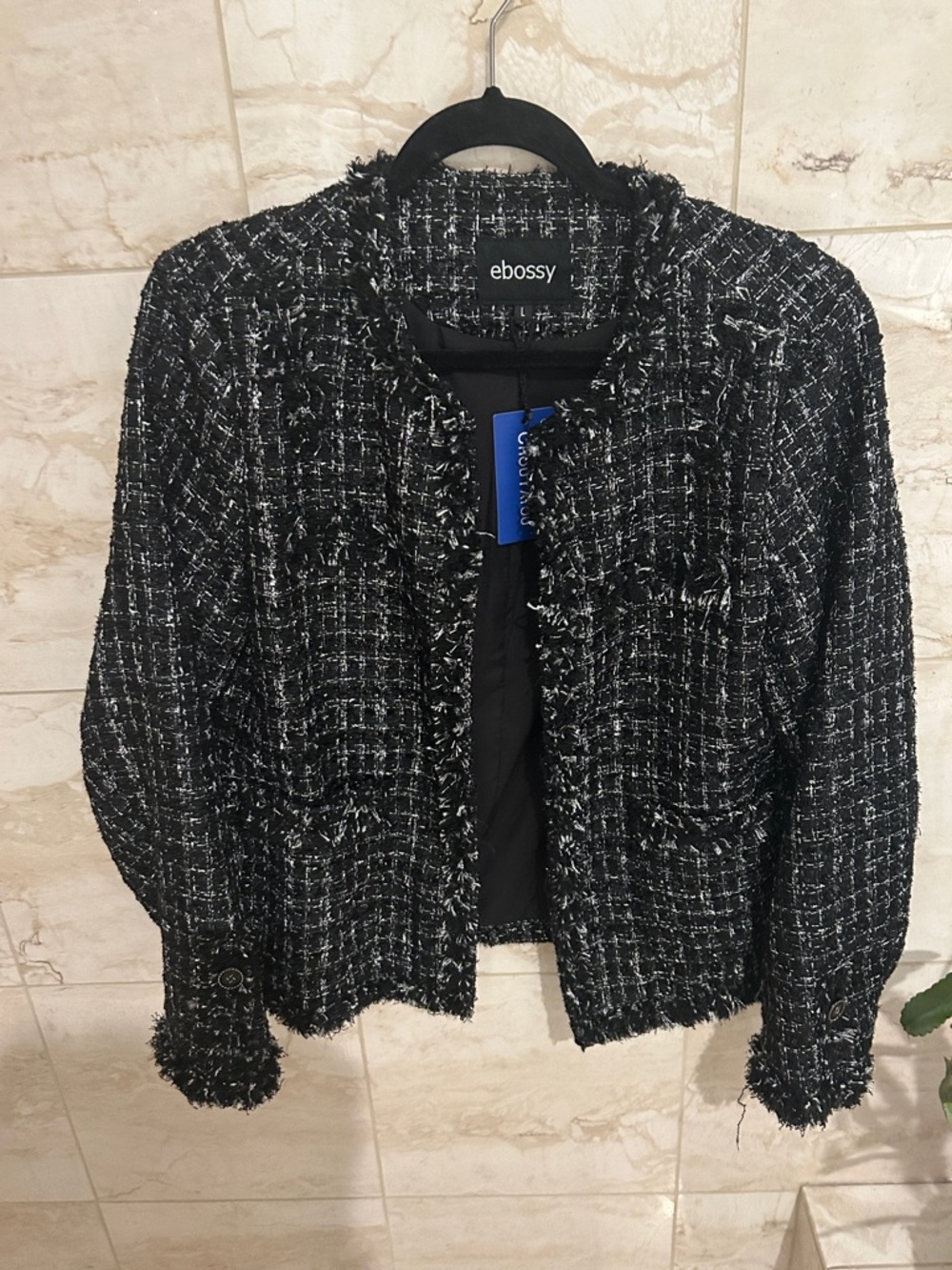 Black&White Tweed Frayed-Edge Jacket Chouyatou collection Chanel type design